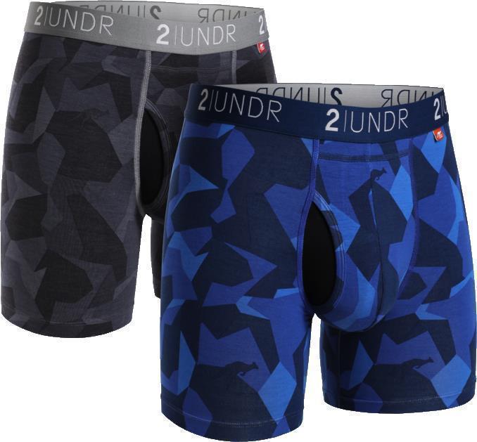 Swing Shift Boxer Briefs, 6" Inseam - Camo - 2-Pack - Mens - Black Camo / Blue Camo 1
