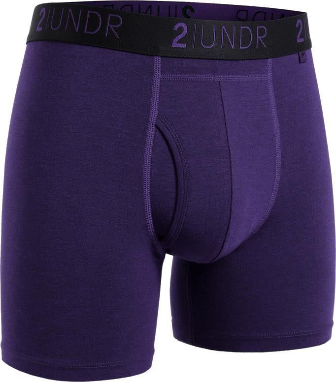 Swing Shift Boxer Briefs, 6" Inseam - Heathered - 4XL-5XL - Mens - amethyst 1