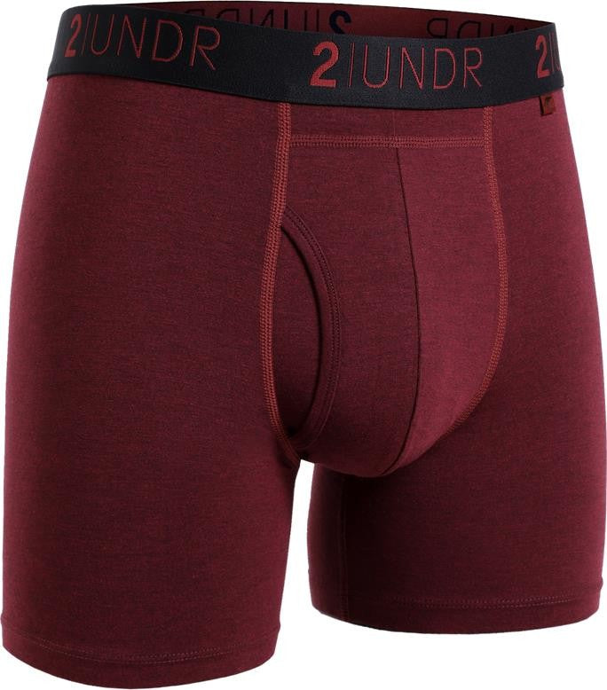 Swing Shift Boxer Briefs, 6" Inseam - Heathered - 4XL-5XL - Mens - ruby 1