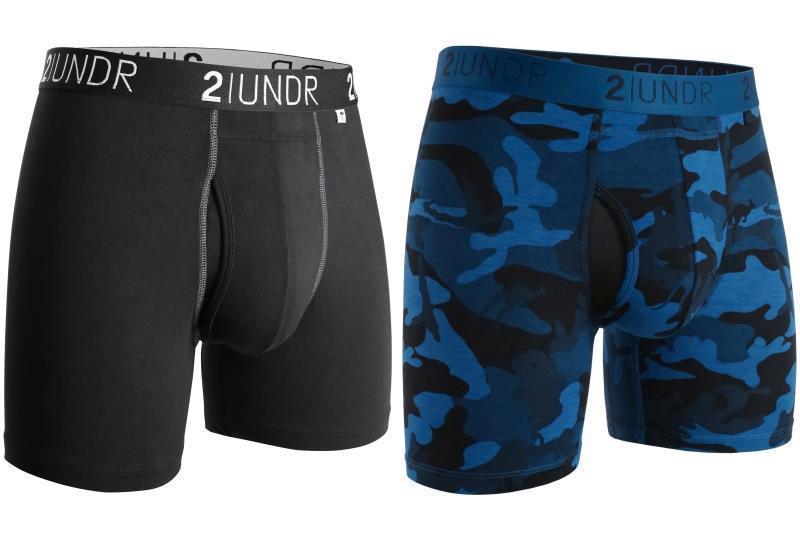 Swing Shift Boxer Briefs, 6" Inseam - Print - Mens - 2-Pack - black / night camo 1