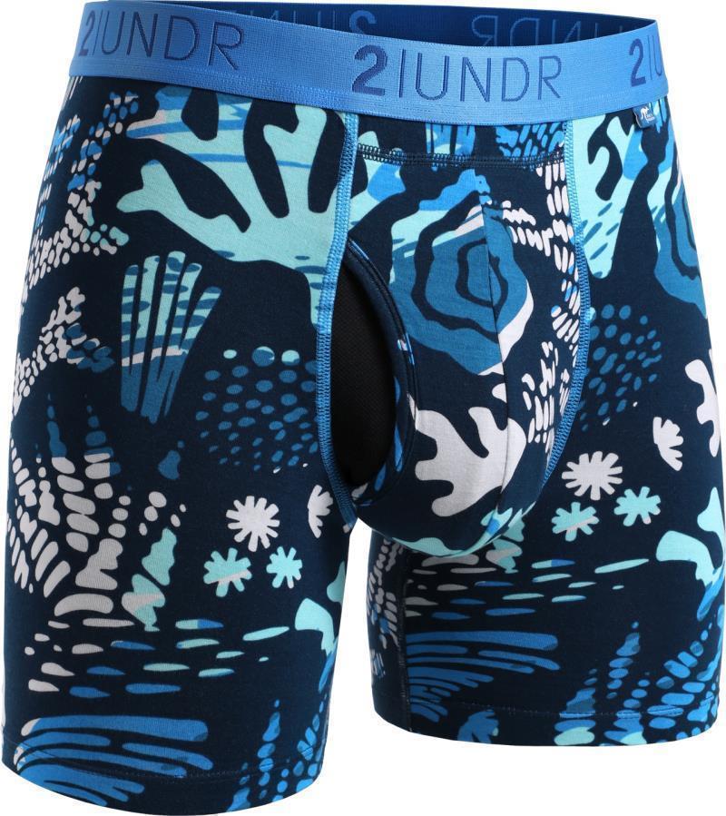 Swing Shift Boxer Briefs, 6" Inseam - Print - Mens - 2-Pack - coral / shark 1