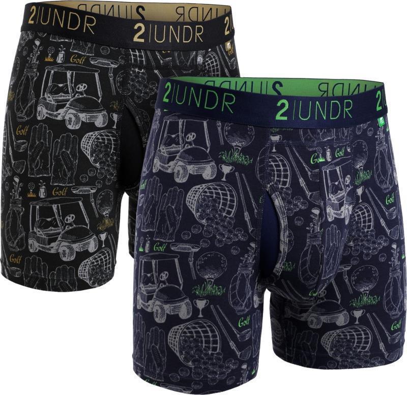 Swing Shift Boxer Briefs, 6" Inseam - Print - Mens - 2-Pack - range time black / navy 1