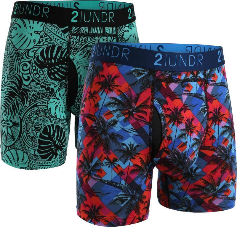 Swing Shift Boxer Briefs, 6" Inseam - Print - Mens - 2-Pack - samoa / fiji 1
