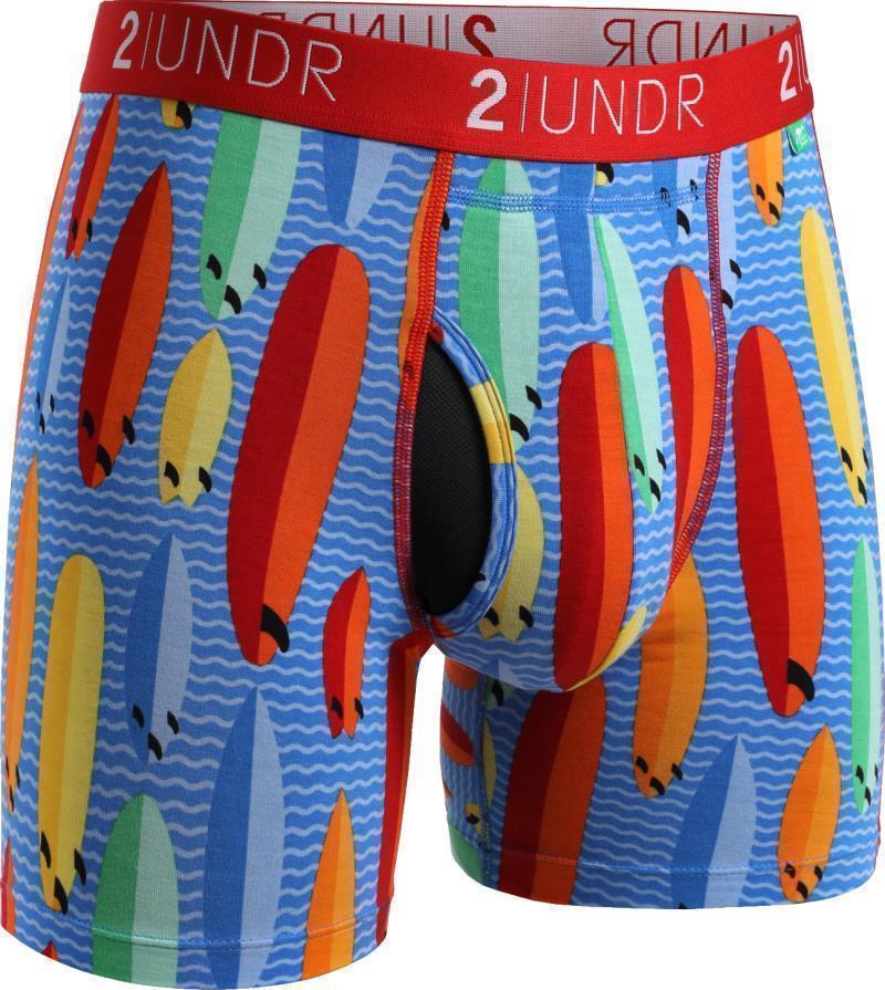 Swing Shift Boxer Briefs, 6" Inseam - Print - Mens - 2-Pack - surf / pina 1