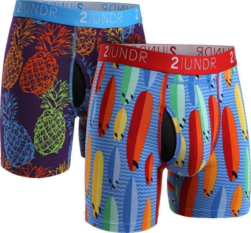 Swing Shift Boxer Briefs, 6" Inseam - Print - Mens - 2-Pack - surf / pina 1