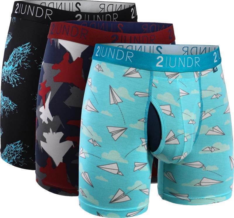 Swing Shift Boxer Briefs, 6" Inseam - Print - Mens - 3-Pack - astro eagles / top gun / office jets 1