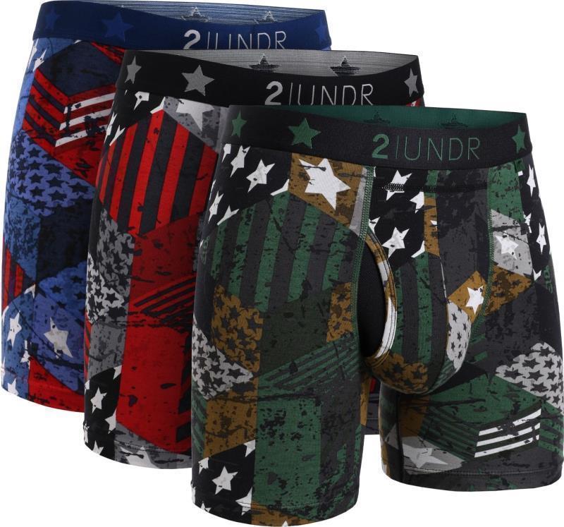Swing Shift Boxer Briefs, 6" Inseam - Print - Mens - 3-Pack - freedom / freedom 2 / freedom 3 1