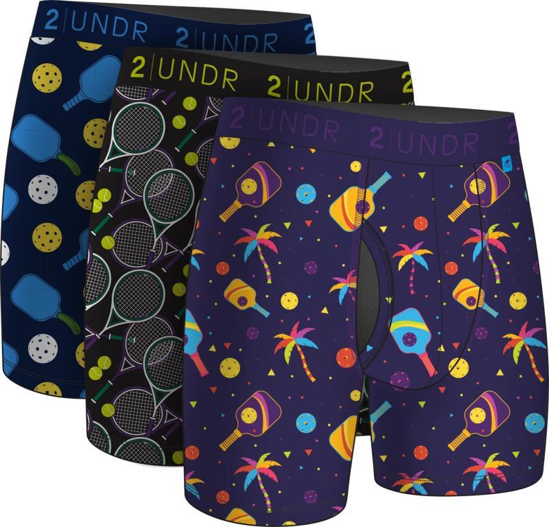 Swing Shift Boxer Briefs, 6" Inseam - Print - Mens - 3-Pack - pickled balls / deuce / pickle paradise 1
