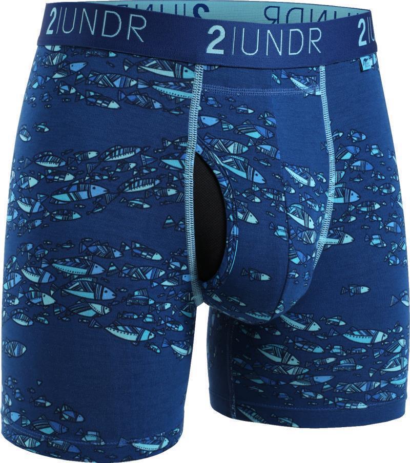 Swing Shift Boxer Briefs, 6" Inseam - Print - Mens - fish school 1