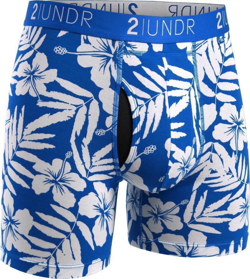Swing Shift Boxer Briefs, 6" Inseam - Print - Mens - maui - blue / white 1