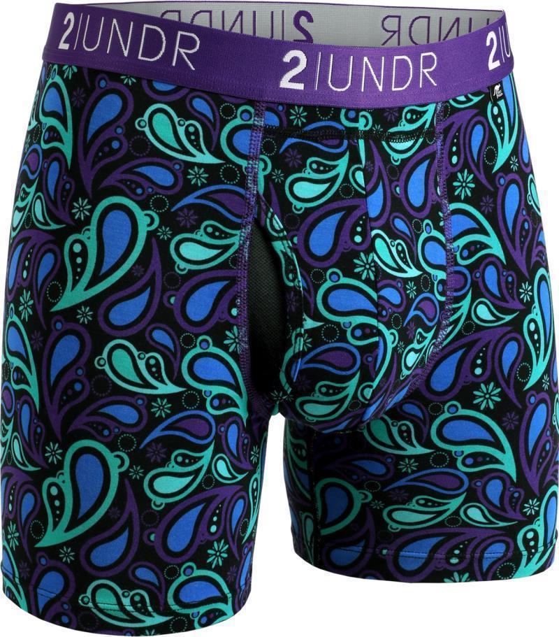 Swing Shift Boxer Briefs, 6" Inseam - Print - Mens - peacock paisley 1
