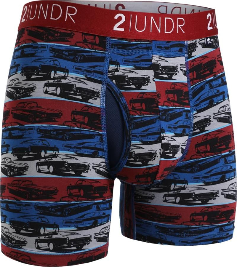 Swing Shift Boxer Briefs, 6" Inseam - Print - Mens - race pace 1