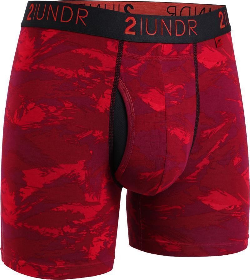Swing Shift Boxer Briefs, 6" Inseam - Print - Mens - red storm 1