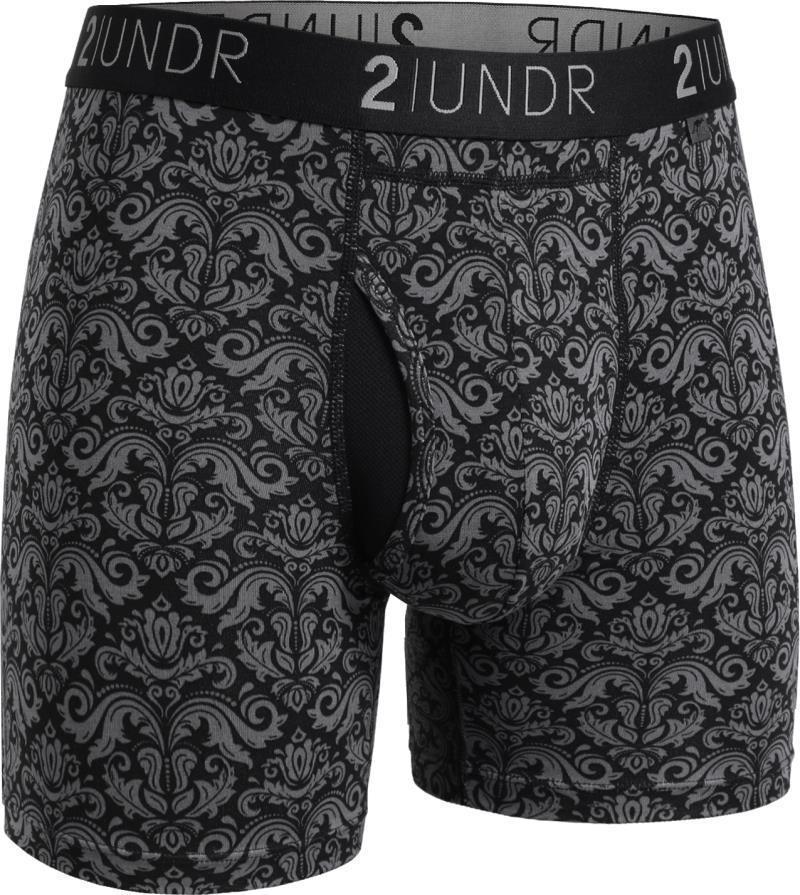 Swing Shift Boxer Briefs, 6" Inseam - Print - Mens - rococo black 1