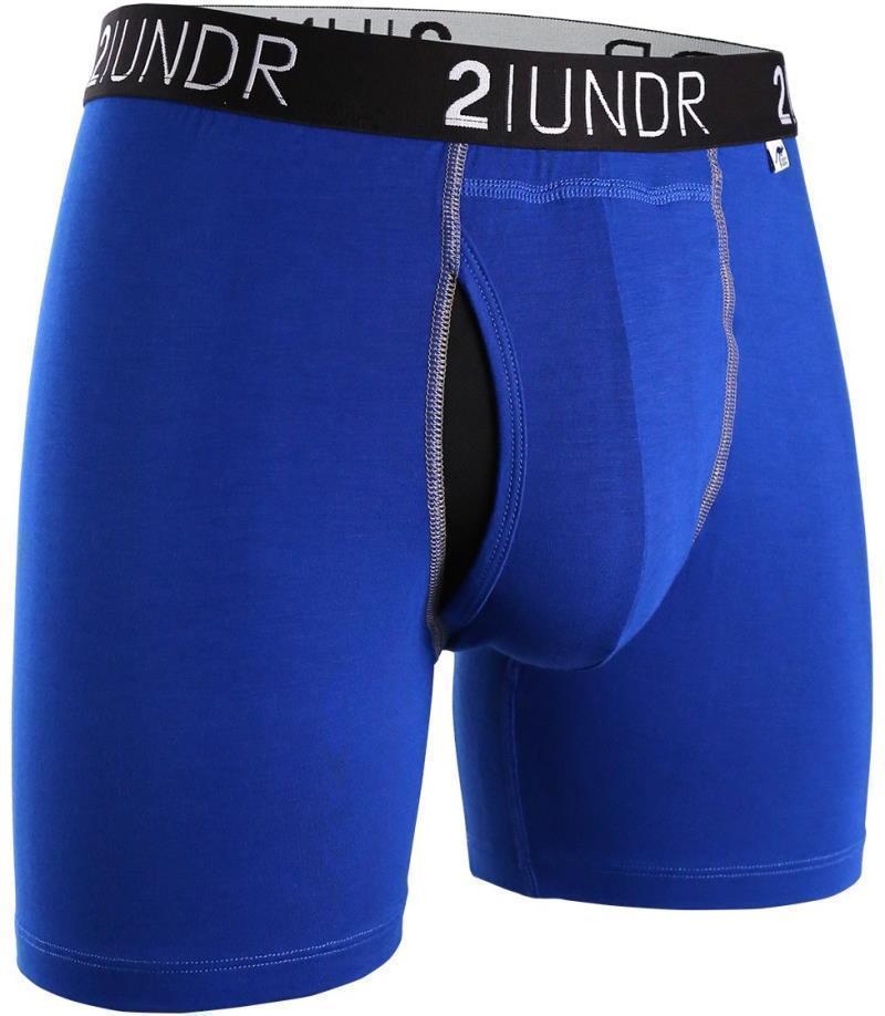 Swing Shift Boxer Briefs, 6" Inseam - Solid - Mens - Blue / Blue 1