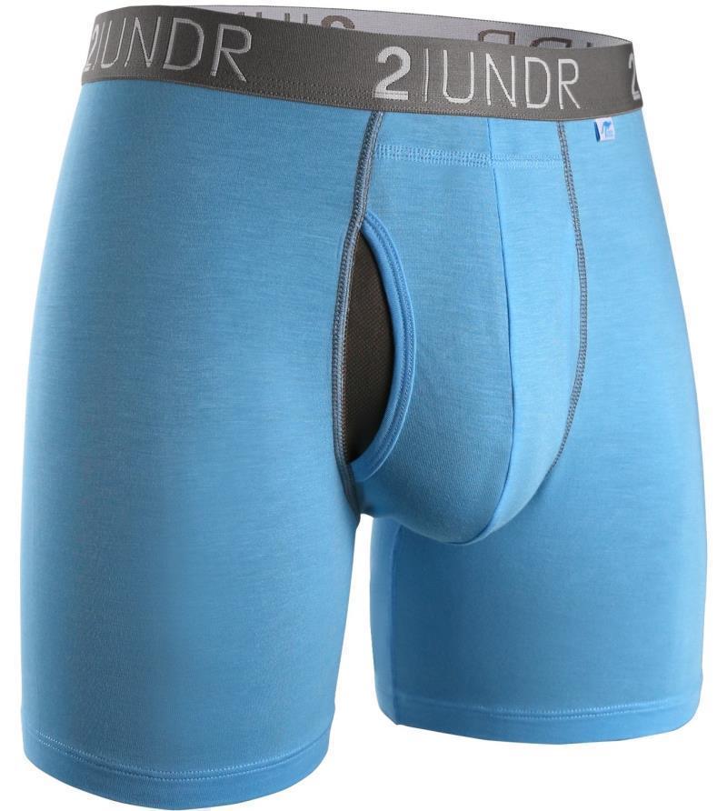 Swing Shift Boxer Briefs, 6" Inseam - Solid - Mens - Light Blue 1