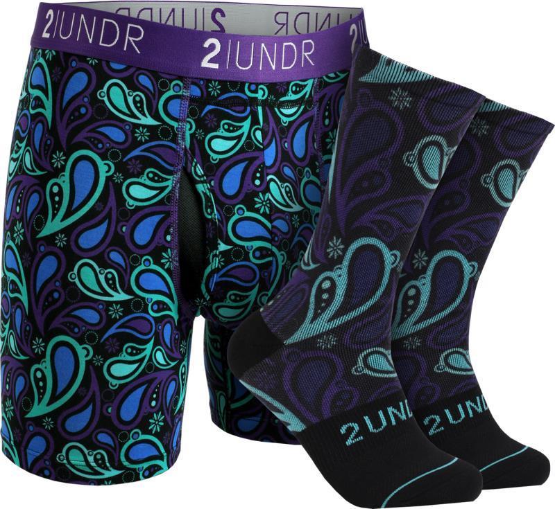 Swing Shift Boxer Briefs + Socks Pack - Mens - peacock paisley 1