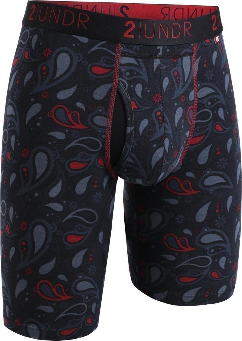 Swing Shift Long Leg, 9" Inseam, Print - Mens - black paisley 1