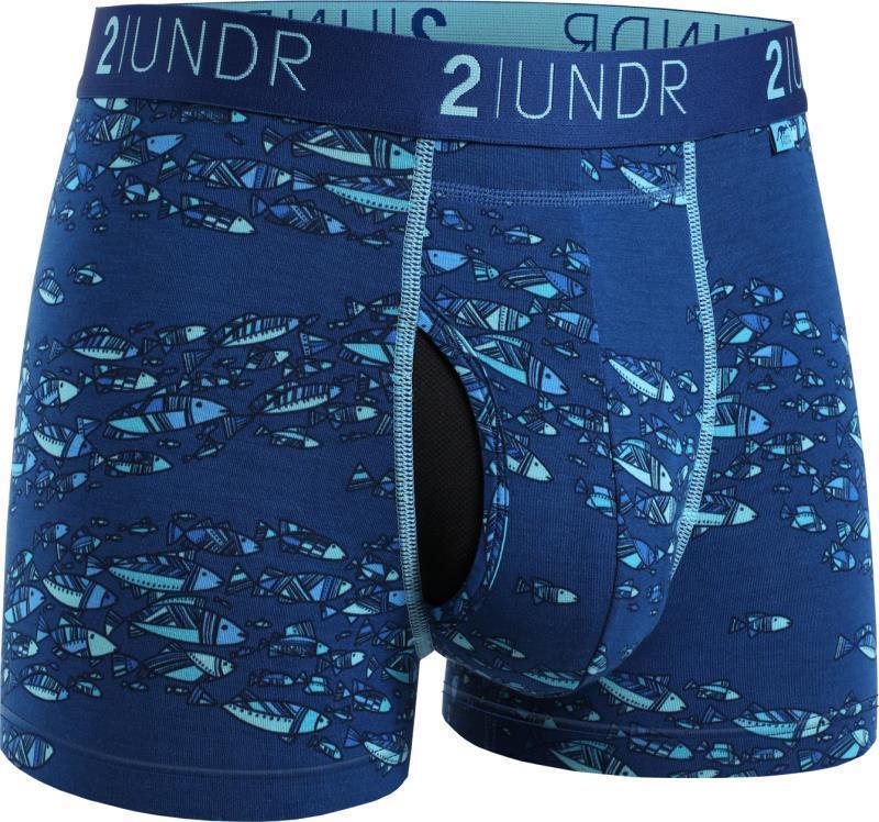 Swing Shift Trunks, 3" Inseam - Print - Mens - fish school 1