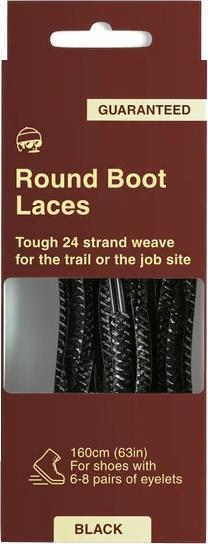Round Boot Laces - 71" / 180cm - black 1