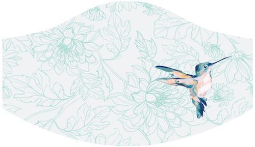 Hummingbird Mask with Cordlock - teal 1