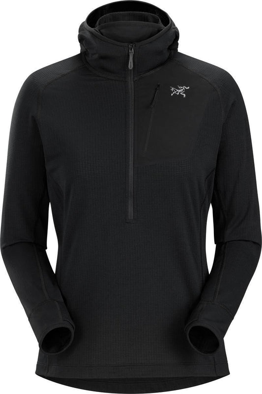 Delta Half Zip Hoody - Womens - Black 1