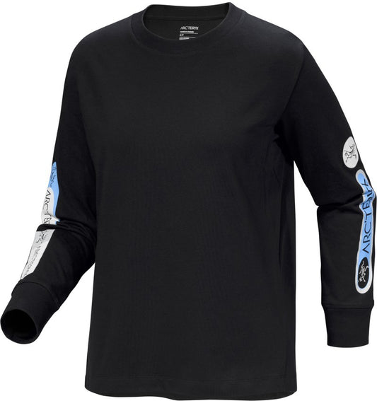 Kragg Cotton Sticker Crew LS - Womens - black / glacial 1