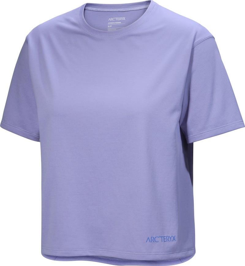 Taema Crop Logo SS - Womens - moonstone heather / electric indigo 1