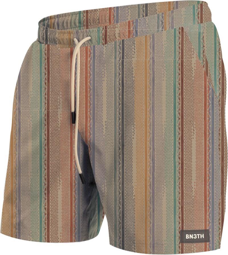 Agua Volley X 2n1, 5" Inseam - Mens - ikat stripe / beige 1