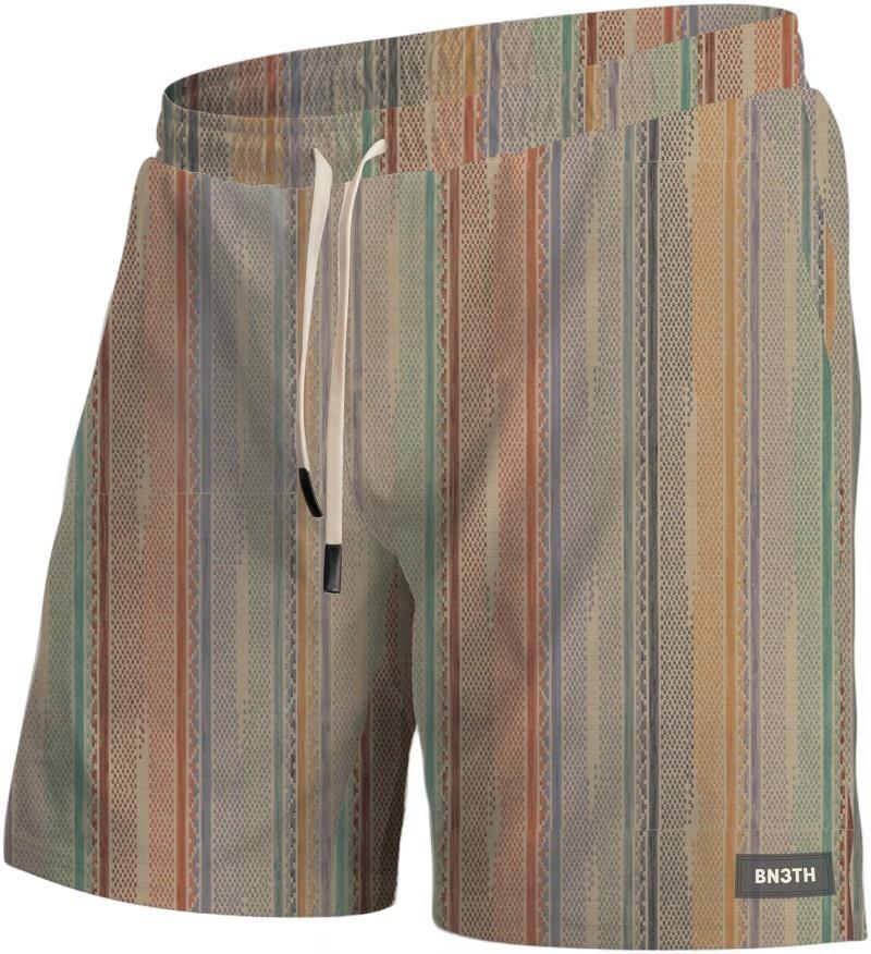 Agua Volley X 2n1 Shorts, 7" Inseam - Mens - ikat stripe / beige 1