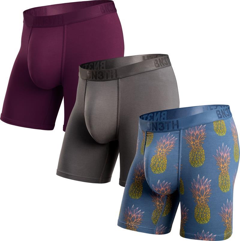 Classic Icon Boxer Briefs, Print - 3 Pack - Mens - cabernet / gargoyle / pineapple fog 1