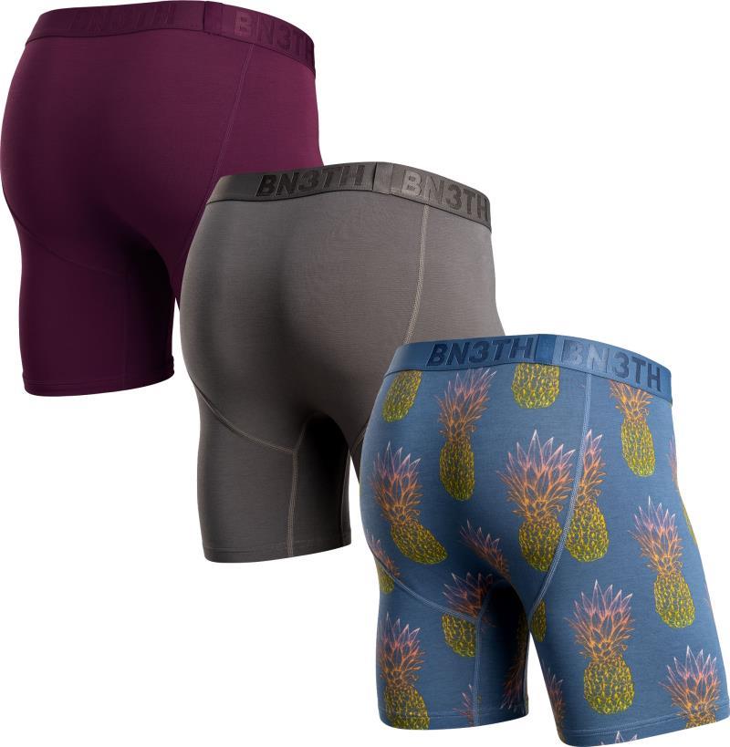 Classic Icon Boxer Briefs, Print - 3 Pack - Mens - cabernet / gargoyle / pineapple fog 1
