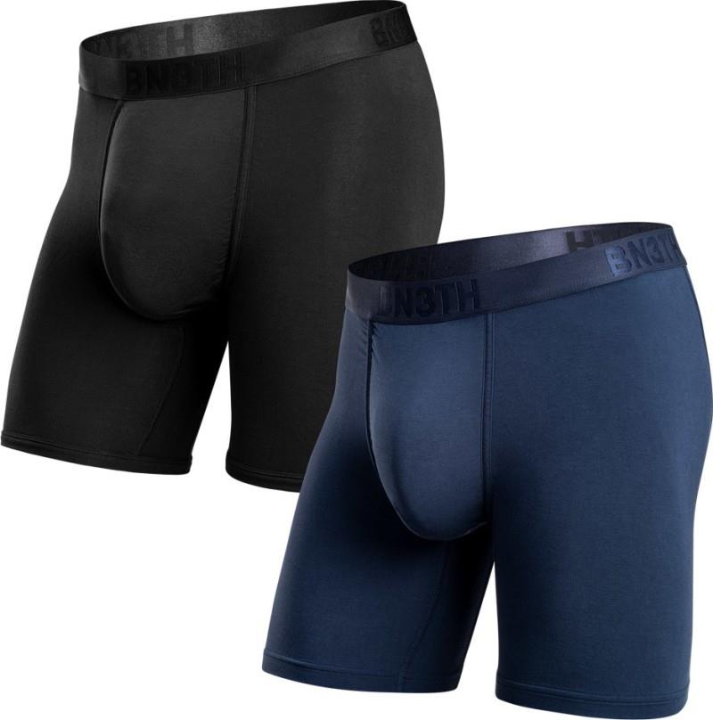 Classic Icon Boxer Briefs, Solid - 2 Pack - Mens - black navy 1