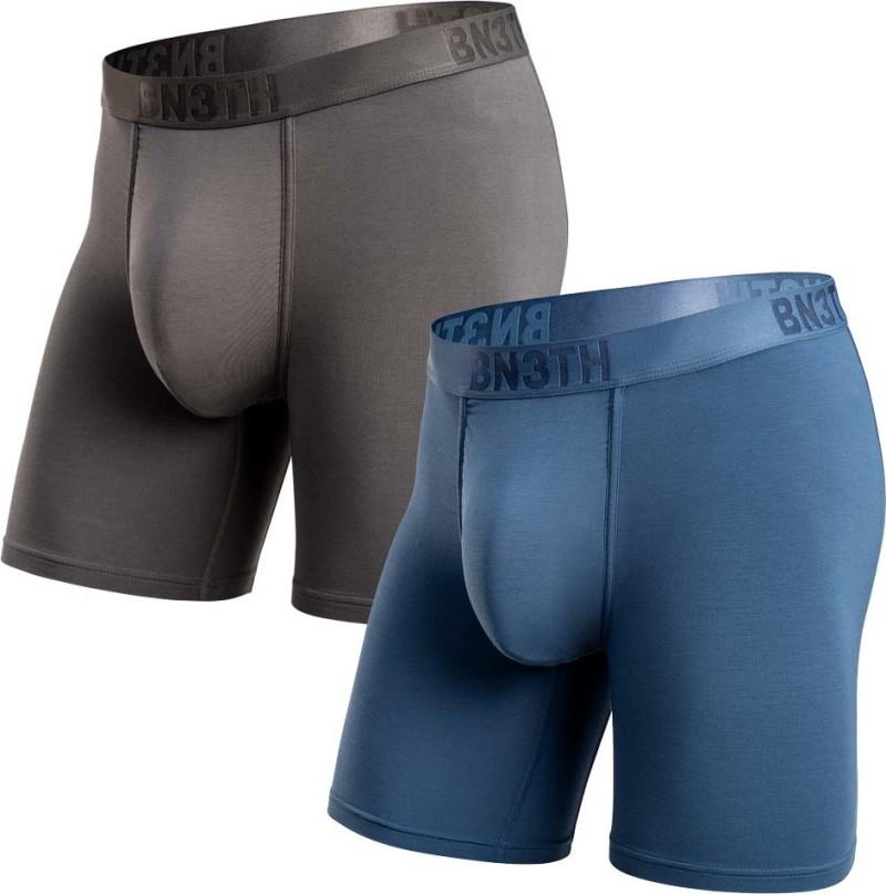 Classic Icon Boxer Briefs, Solid - 2 Pack - Mens - gargoyle / fog 1