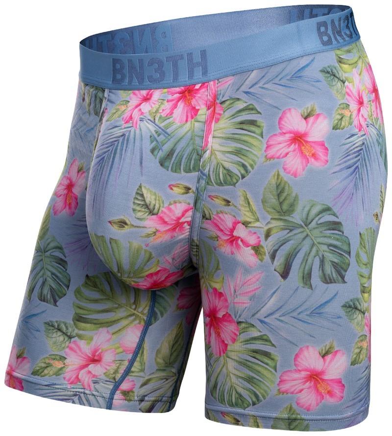 Classic Icon Boxer Briefs w/ Fly, Print - Mens - bold hibiscus / fog 1