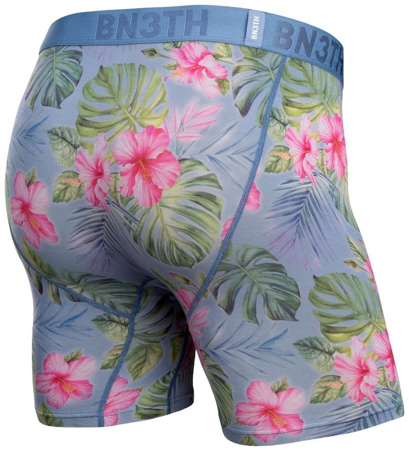 Classic Icon Boxer Briefs w/ Fly, Print - Mens - bold hibiscus / fog 1