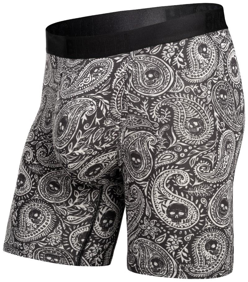 Classic Icon Boxer Briefs w/ Fly, Print - Mens - paisley skulls / black 1