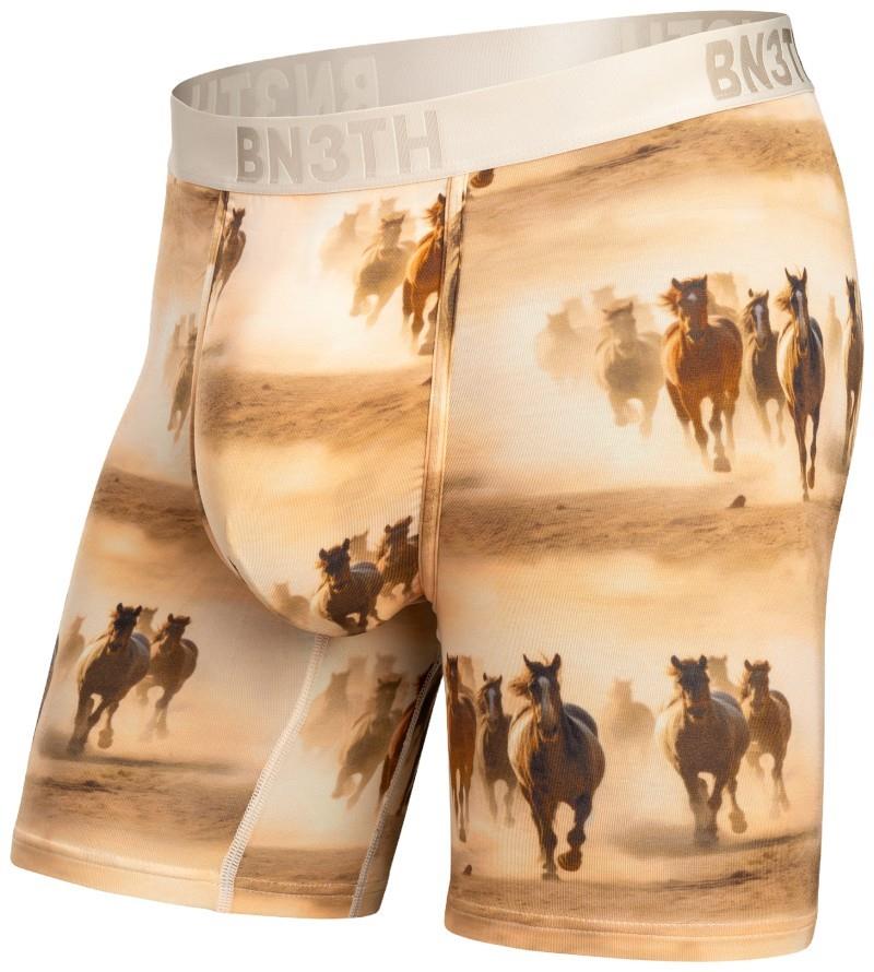 Classic Icon Boxer Briefs w/ Fly, Print - Mens - wild horses / ecru 1