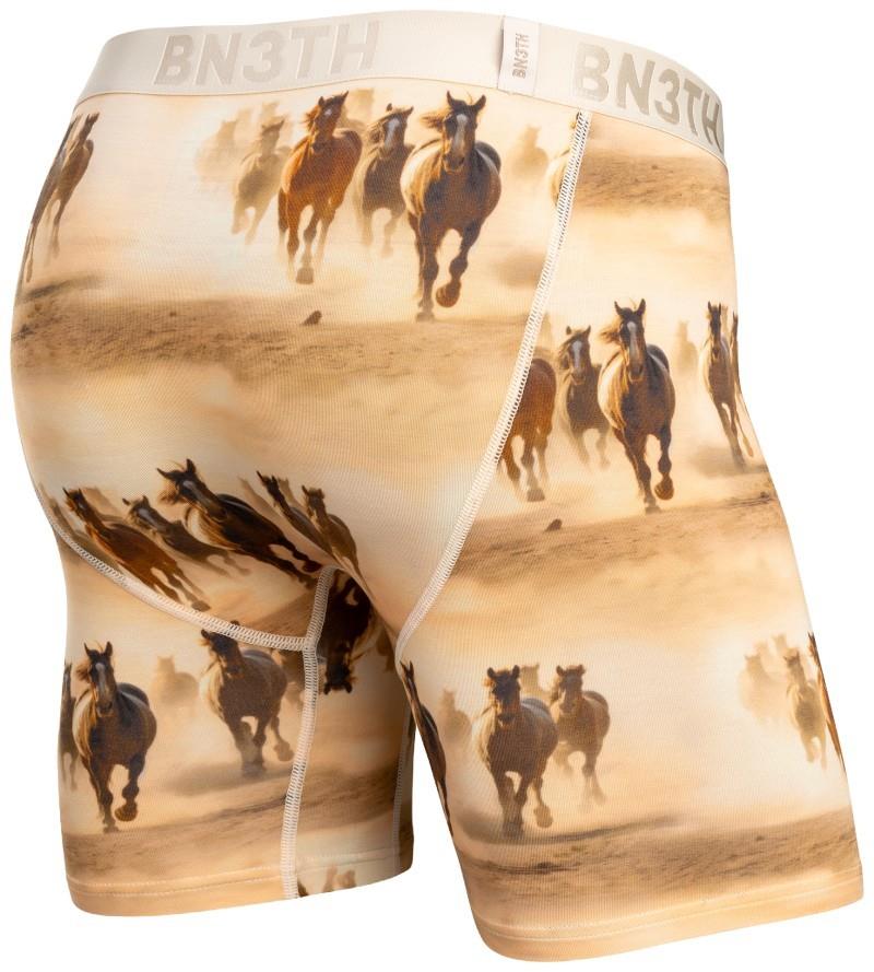 Classic Icon Boxer Briefs w/ Fly, Print - Mens - wild horses / ecru 1