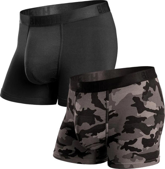 Classic Icon Trunks, Print - 2 Pack - Mens - Black / Camo Covert 1