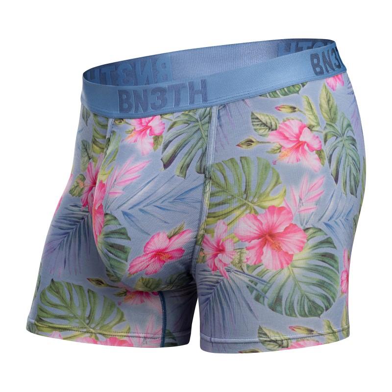 Classic Icon Trunks, Print - Mens - bold hibiscus / fog 1