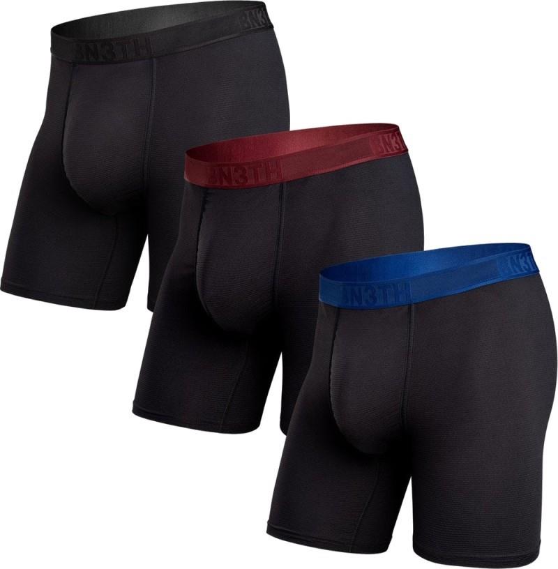 Pro Flex Boxer Briefs - 3 Pack - Mens - black / recovery / rhubarb 1