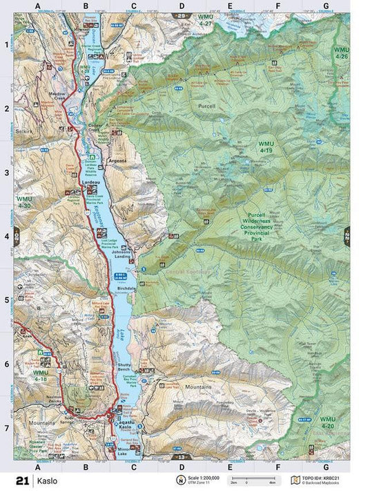 Kaslo Topo Map Waterproof - not applicable 1