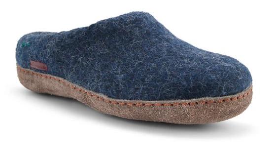 Classic Slipper w/ Leather Sole - navy 1