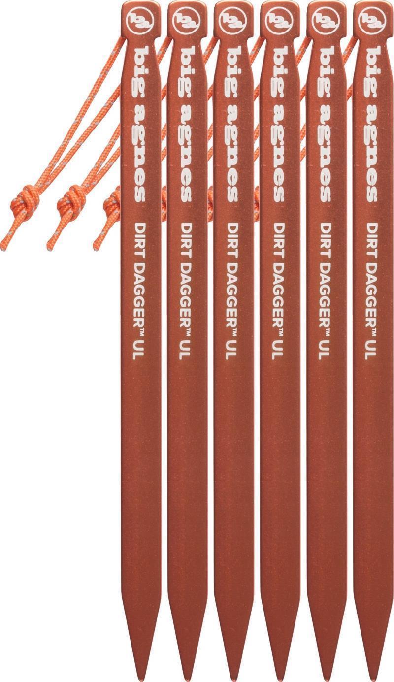 Dirt Dagger UL 10” Tent Stakes: Pack of 6 - Orange 1