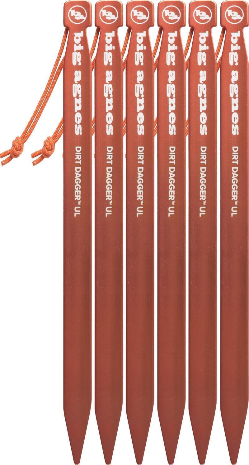 Dirt Dagger UL 6” Tent Stakes: Pack of 6 - Orange 1