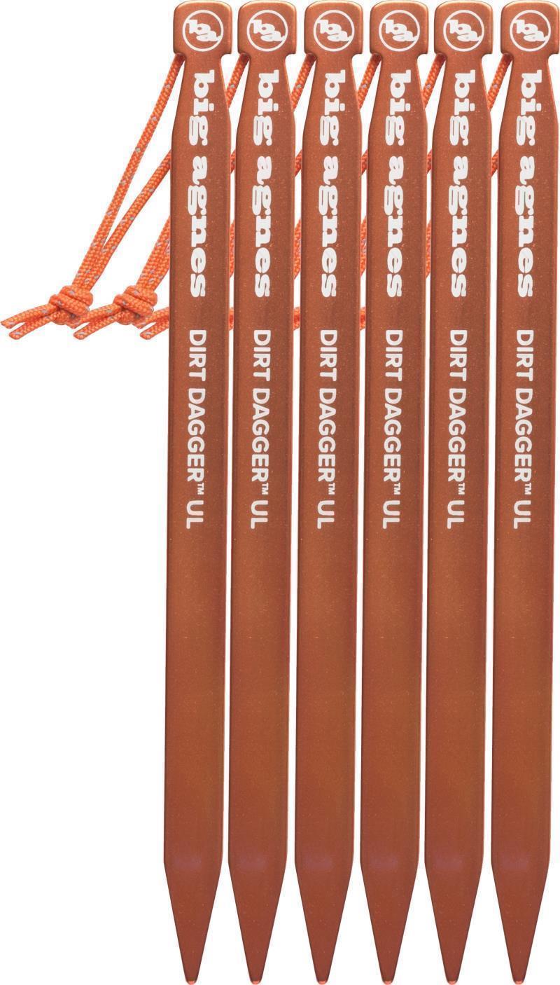 Dirt Dagger UL 7.5” Tent Stakes: Pack of 6 - Orange 1