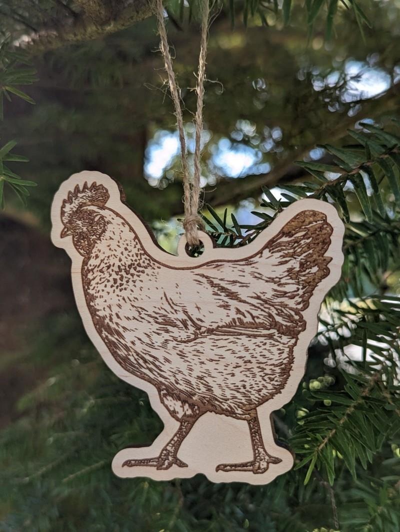 Wooden Chicken Christmas Ornament - not applicable 1
