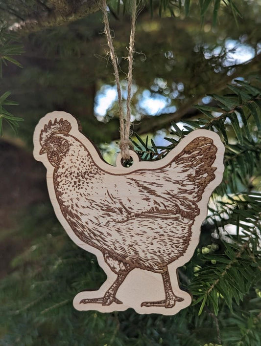 Wooden Chicken Christmas Ornament - not applicable 1