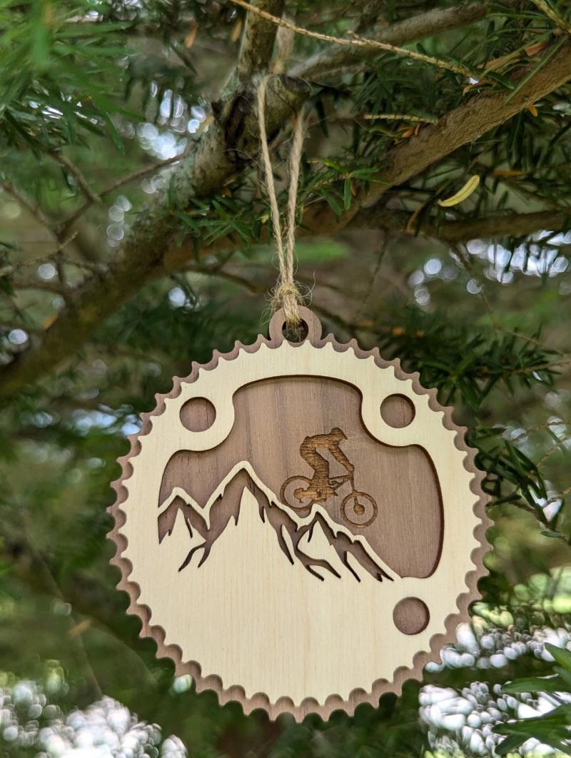Wooden Mountain Biking Christas Ornament - not applicable 1